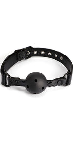 Vinyl Ball Gag with adjustable buckle (BDSM) Kinky Accessory Black