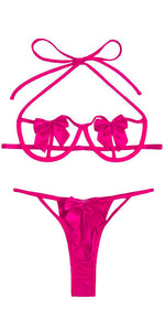 2-Piece Open Cup Lingerie Set with Bow details – Open Bra & Matching Thong