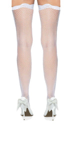 Fishnet Thigh High Tights with Lace Top- Soft Comfortable Stockings