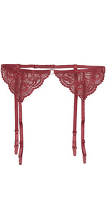 Sexy Lace Garter Belt with Gold Heart Charm Detail– One Size