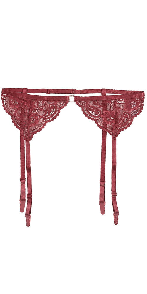 Sexy Lace Garter Belt with Gold Heart Charm Detail– One Size – LingerRave