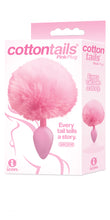 Vibrant Pink Faux Fur Bunny PetPlay Cotton Tails - Silicone Anal Plug