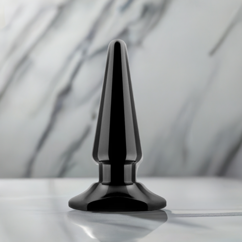 Beginner Anal Plug with Bullet Vibrator Slot – Soft PVC, Tapered & Comfortable, Discreet & Body-Safe – Vibrating Bullet Vibe Compatible (Bullet Not Included)