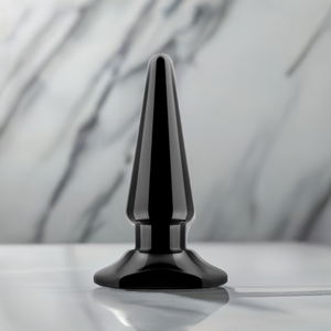 Beginner Anal Plug with Bullet Vibrator Slot – Soft PVC, Tapered & Comfortable, Discreet & Body-Safe – Vibrating Bullet Vibe Compatible (Bullet Not Included)