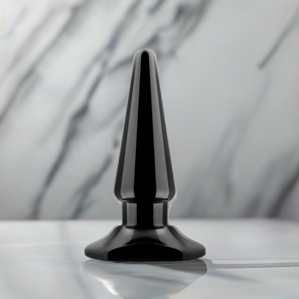 Beginner Anal Plug with Bullet Vibrator Slot – Soft PVC, Tapered & Comfortable, Discreet & Body-Safe – Vibrating Bullet Vibe Compatible (Bullet Not Included)