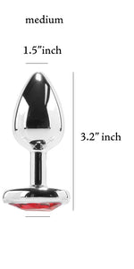Luxury Metal Heart Jewel Anal Plug – Elegant, Body-Safe Pleasure