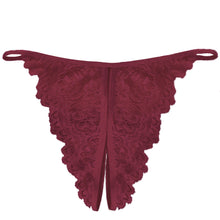 Women Lace Crotchless Christmas Bells Underwear