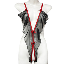 Crotchless Mesh Deep V Teddy (One Piece Bodysuit)