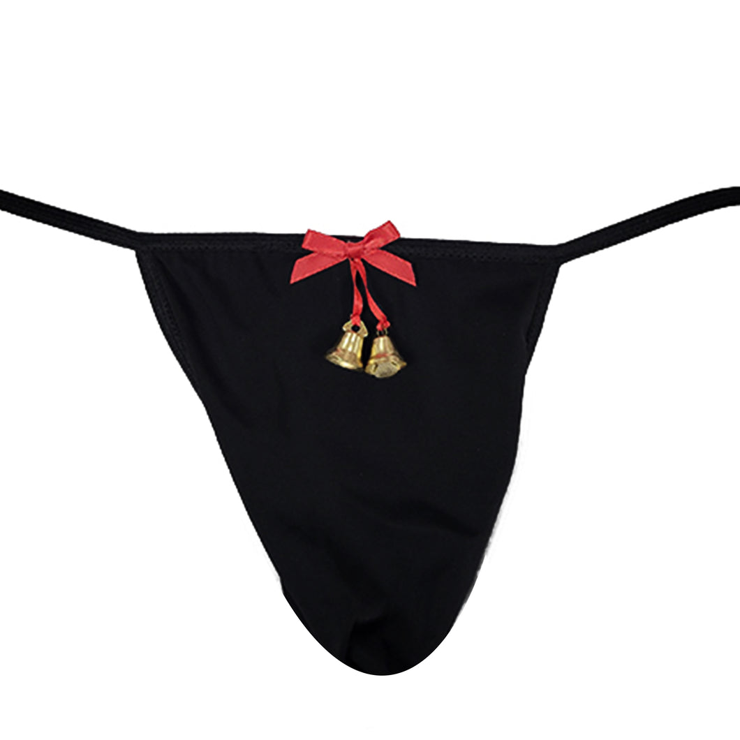 Men's Jingle Bell Holiday Christmas Pouch G-string/Thong