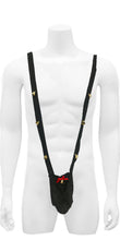 Naughty or Nice Christmas Men's Sexy Mankini Sling Thong with Jingle Bells and Red Bow (Santa Clause suspender thong) Underwear