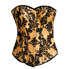 Orange Satin Black Velvet Corset