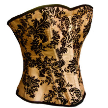 Orange Satin Black Velvet Corset