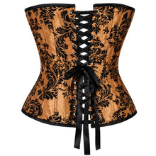 Orange Satin Black Velvet Corset