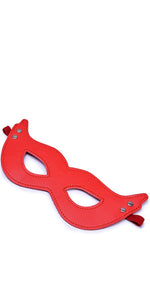 Sleek Studded Faux Leather Fetish Devil Eye Mask (Red) BDSM