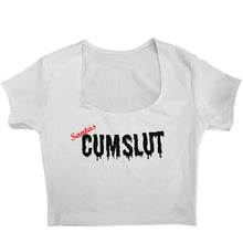 Sexy ' Cumslut ' Graphic Crop T-shirt