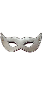 Sleek Silver Studded Faux Leather Fetish Devil Eye Mask (silver) BDSM