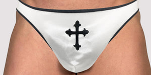 Men's Sinful Priest Costume (3pc Thong, Stole & Collar) Religious Roleplay