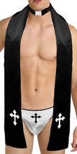 Men's Sinful Priest Costume (3pc Thong, Stole & Collar) Religious Roleplay