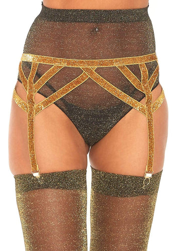 Shimmer Lurex Elastic Garter Belt