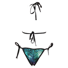 Cut Out Accent Scale Bikini Top and Scrunchy Butt Tie Side Panty