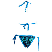 Cut Out Accent Scale Bikini Top and Scrunchy Butt Tie Side Panty