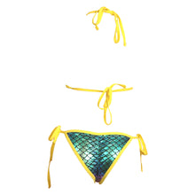 Cut Out Accent Scale Bikini Top and Scrunchy Butt Tie Side Panty