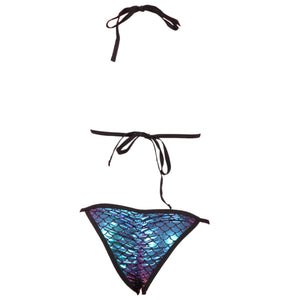 Micro Scale Bikini Top w/O-Rings and Scrunchy Front and Back Panty Accent