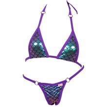 Micro Scale Bikini Top w/O-Rings and Scrunchy Front and Back Panty Accent