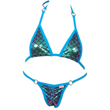 Micro Scale Bikini Top w/O-Rings and Scrunchy Front and Back Panty Accent