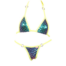 Micro Scale Bikini Top w/O-Rings and Scrunchy Front and Back Panty Accent