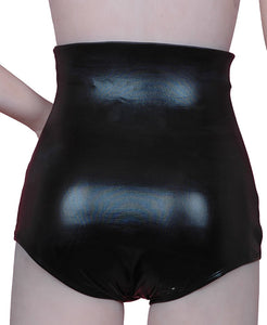 High Waist Lamé Dance Brief - Black