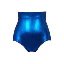 High Waist Lamé Dance Brief - Blue