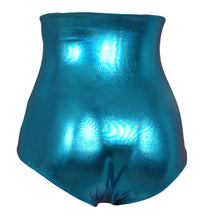 High Waist Lamé Dance Brief - Turquoise