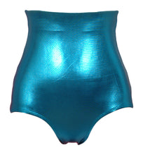 High Waist Lamé Dance Brief - Turquoise