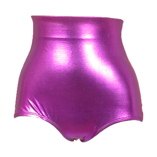 High Waist Lamé Dance Brief - Violet