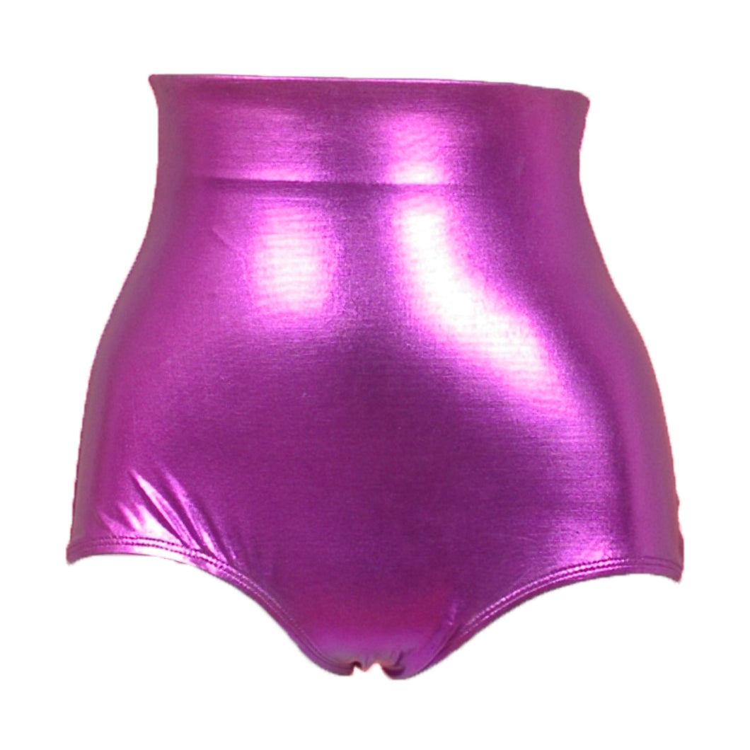 High Waist Lamé Dance Brief - Violet