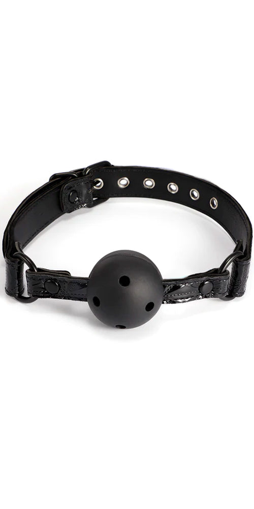 Vinyl Ball Gag with adjustable buckle (BDSM) Kinky Accessory Black –  LingerRave