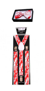 Men's Bloody Costume Suspenders & Bow Tie/Pre-Tied Bow/ Halloween Costume/Coplay