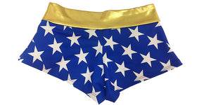 Wonder Woman Boyshorts with stars and gold trim