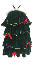 Layered Ruffle Christmas Tree Dress(S/M)