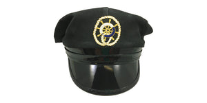 Black Unisex Adult Captain Costume Hat/ Nautical Party/ Sailor Hat/ Yacht Hat/ Admiral Hat/ Coplay Hat