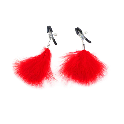 Body Clamps With Red Feathers