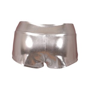 Lame Banded Boyshorts  - Silver