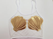 Fishnet Crop top with sea Shell