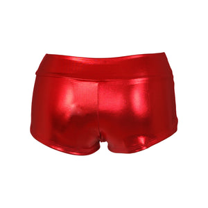 Red Lame Banded Boyshort