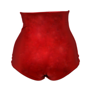 High Waist Lamé Dance Brief - Red