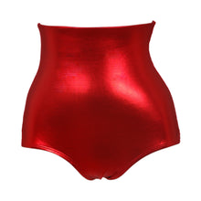 High Waist Lamé Dance Brief - Red