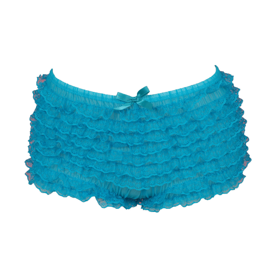 Neon Blue Ruffled Bloomers (Boyshorts)