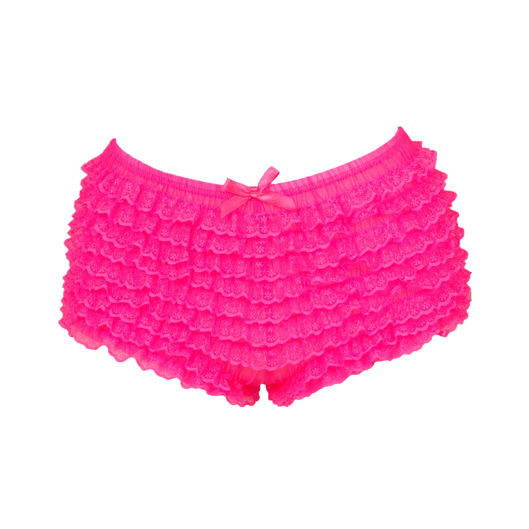 Neon Pink Ruffled Bloomers (Boyshorts)