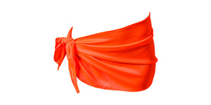 Women short Sarong Beach Wrap/ Cover Up/ Satin finish/ Orange